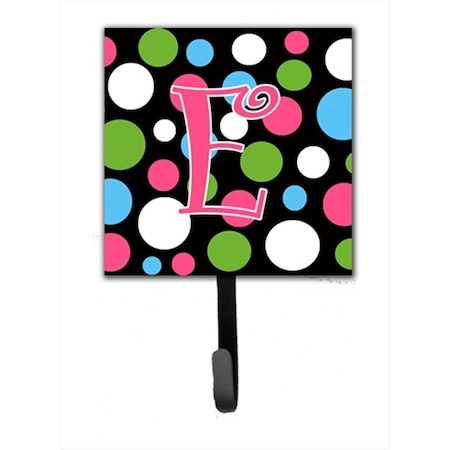 Carolines Treasures 4.25 x 6 in. Letter E Initial Monogram Polkadots and Pink Leash Or Key Hook CJ1038-ESH4
